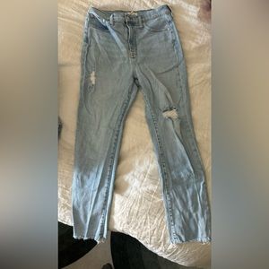 light wash madewell jeans with rips